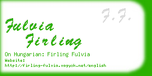 fulvia firling business card